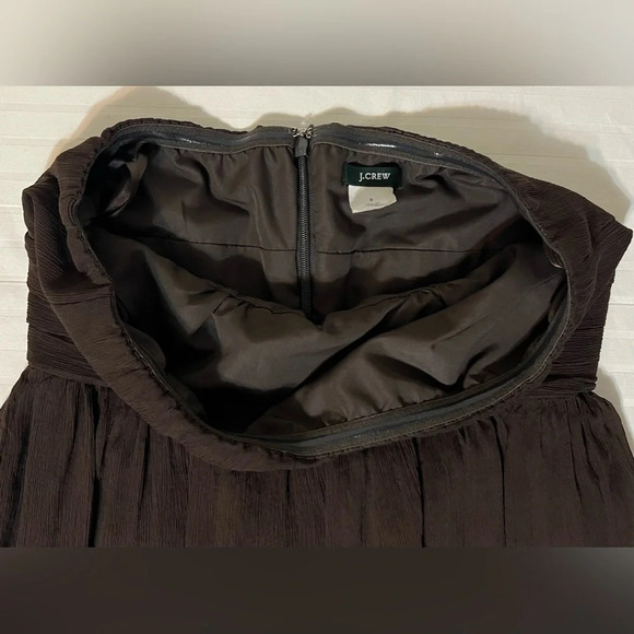 J. Crew Strapless Silk Chiffon Dress. Size 0. Chocolate brown - Picture 15 of 15